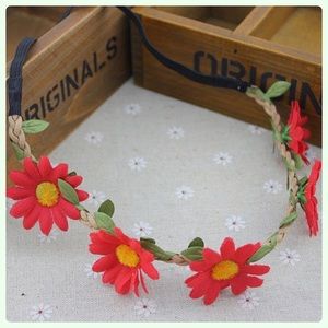 NWT Orange Coral Hippie Rawhide Daisy Headband